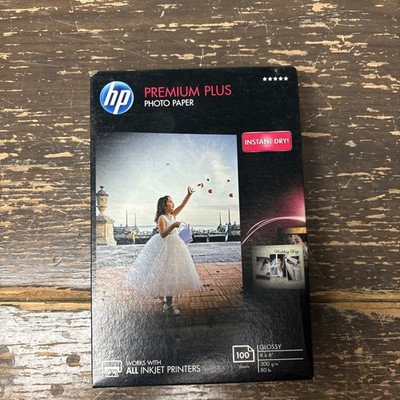 HP Premium Plus Photo Paper  Printer Glossy    4 x 6 100 Sheets/Pack CR668A