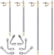 4 Pcs Valve Stem Extenders 8/12 Inch Stainless Steel Braided Flexible Dually