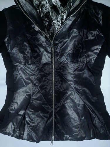 Chaqueta elegante Alberto Makali cremallera frontal ajustada talla pequeña cuello en capas ¡Muy bonita! - Imagen 8 de 13