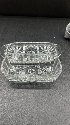 Vtg~Anchor Hocking~Star of David~EAPG~Prescut  Covered 1/4 Stick Butter Dish