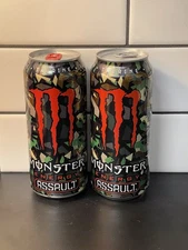 Two Monster Energy Assault Full 16oz Cans From USA 🇺🇸 And Canada 🇨🇦 