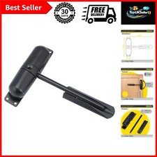 Durable Adjustable Door Closer - Spring Loaded, Surface-Mounted, Black Finish