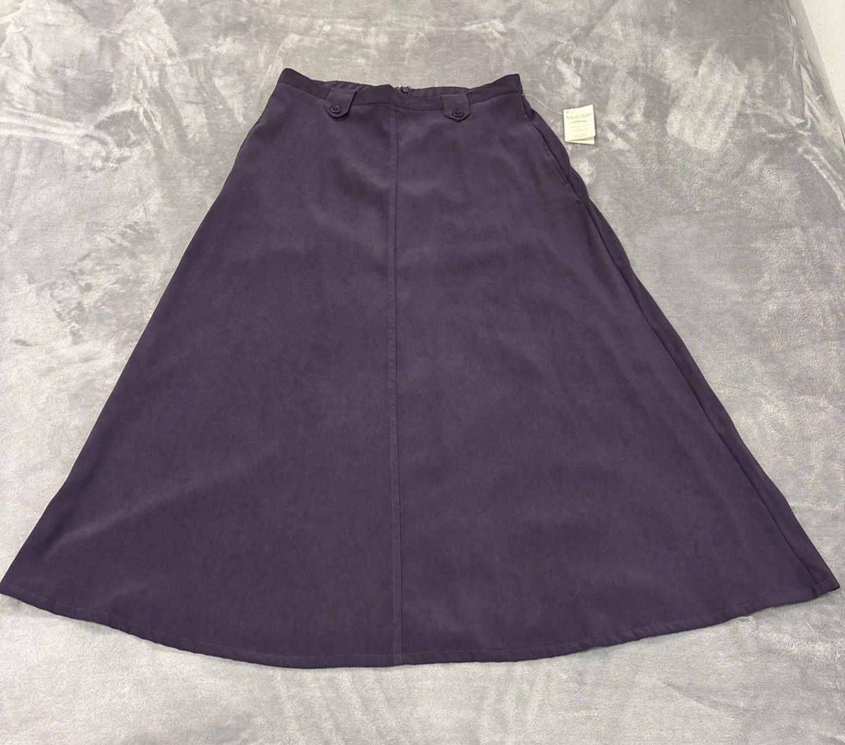 NWT J.Crew Tall Pleated Midi in Wisteria Purple Satin A-line Skirt 8T $98