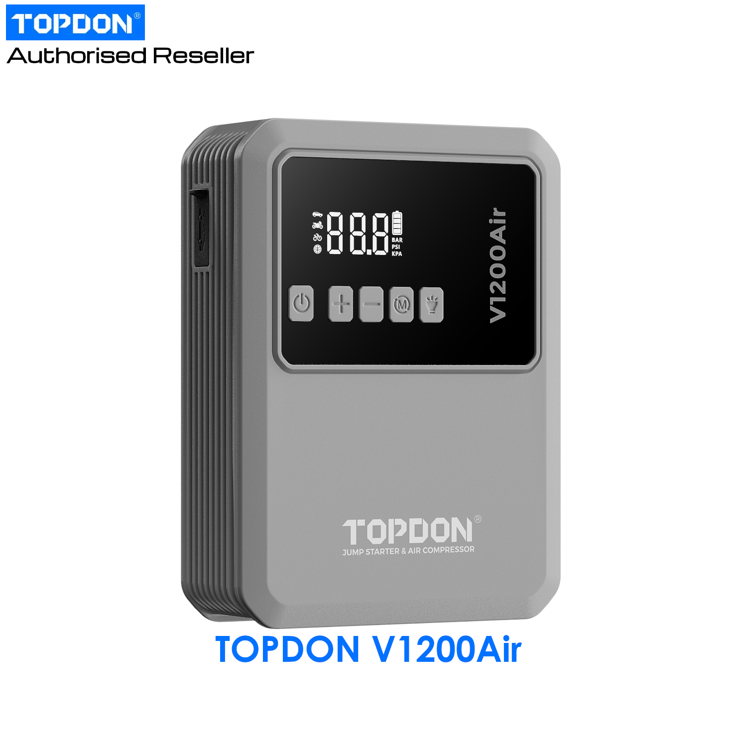 NEW Topdon V1200Air Jump Starter Booster Pack & Tyre Inflator Air Compressor