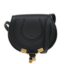 CHLOE Logo Mini Marcie Crossbody Shoulder Bag Leather Black Spain 16RF820