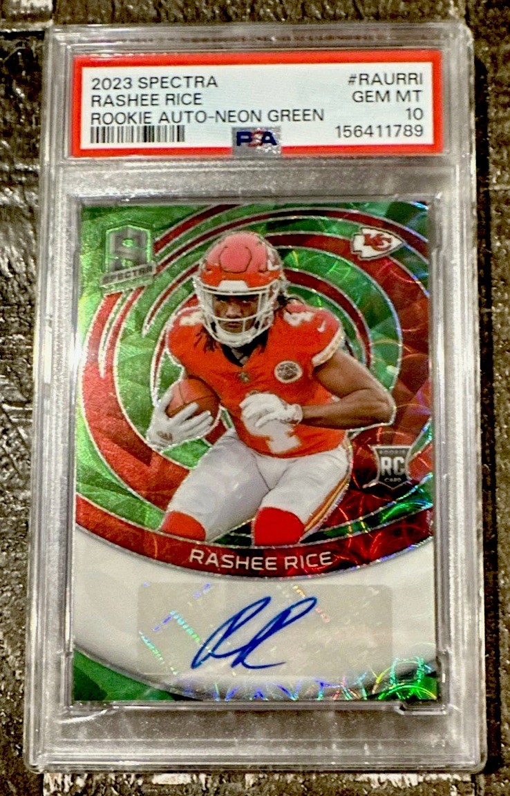 Rashee Rice Panini Spectra Rookie Autographs #RAURRI Neon Green