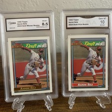 Lot of graded 1992 Topps # 504 AARON SELE Rookie Boston Red Sox gem mint 10, 8.5