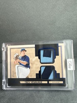 2025 Panini Three and Two Trey Yesavage Dual Jersey Relic /15 Blue Jays