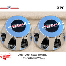 New 2pcs. Wheel Caps For 2011current Sierra 3500hd 17 Stainless Steel Dually