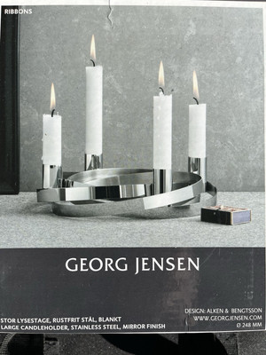 Georg Jensen Large Candleholder, Stainless Steel, Mirror Finish