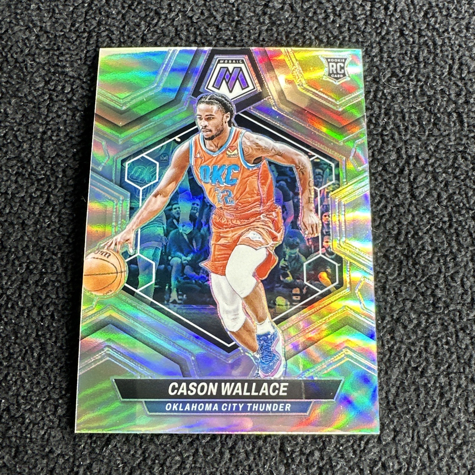 2023-24 Panini Mosaic Silver Prizm #218 Cason Wallace RC OKC Thunder