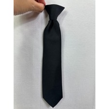 Kids Black Clip On Zipper Tie Boys Girls Formal School Uniform Neckwear