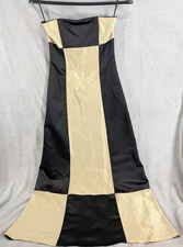 Jessica McClintock Strapless Black Gold Formal Gown Dress 6 Made in USA