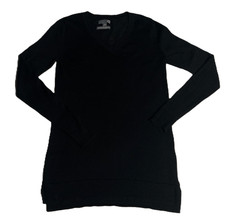 Damen Sears Canada 100 % Merinowolle Langarm Pullover Oberteil Größe Small schwarz