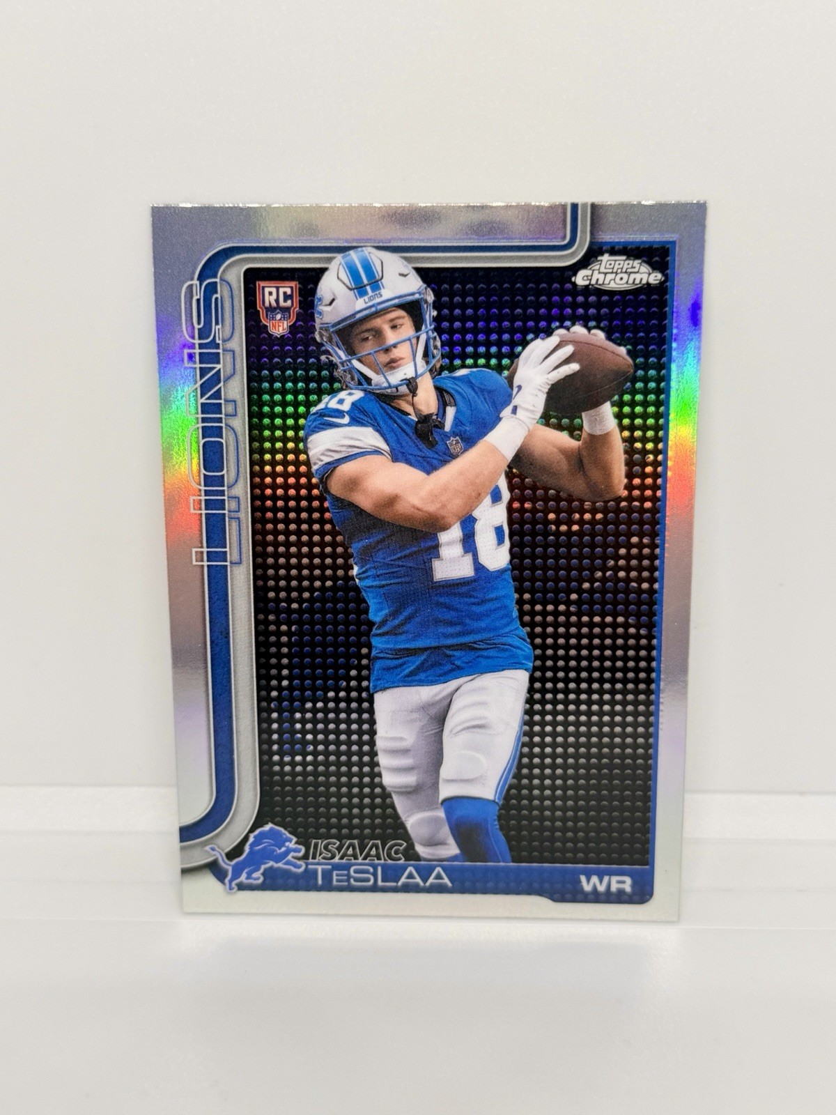 ISAAC TESLAA Rookie 2025 Topps Chrome Lightboard Logo Variation Case Hit Lions