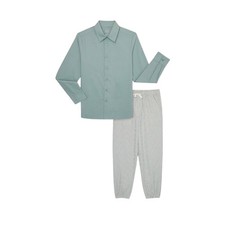 Wonder Nation Boys 2PC Set XXL NWT Green Button Shirt Jogger Pants