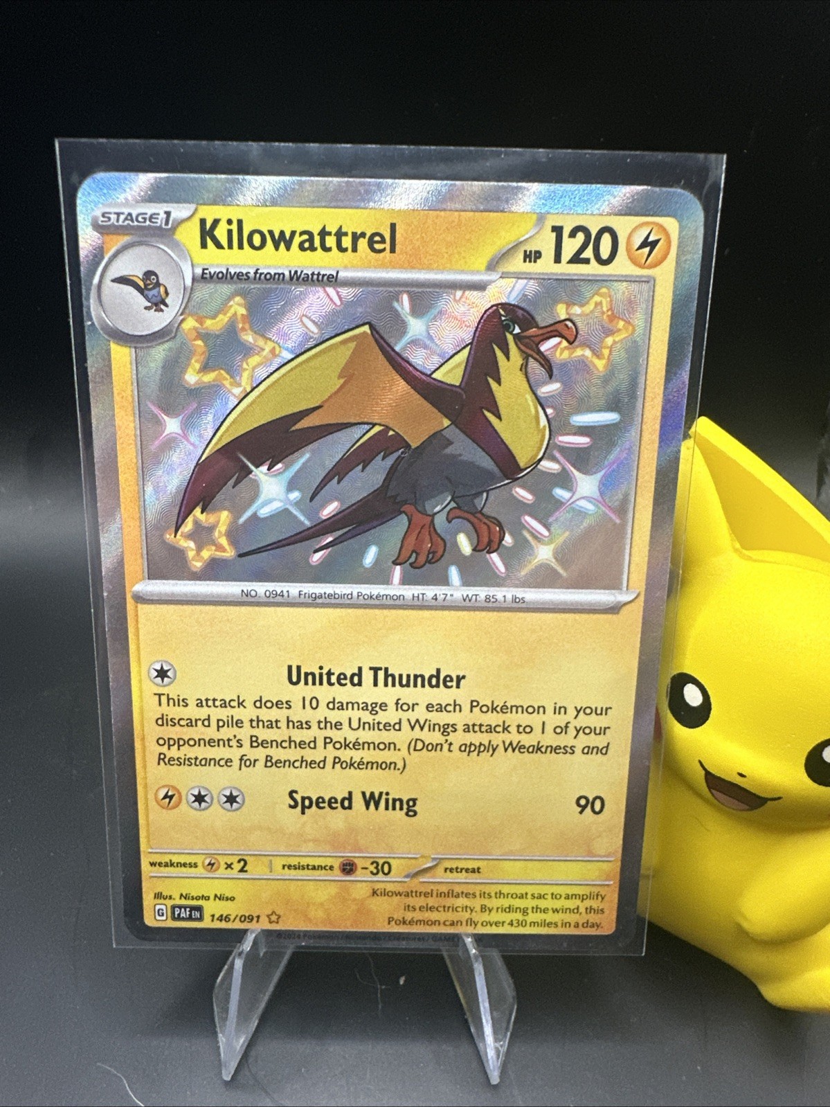 Kilowattrel 146/091 NM Paldean Fates Shiny Rare Pokemon