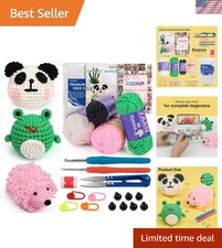 Complete Beginner Crochet Kit with Soft Yarn - Learn to Crochet  Create Animals