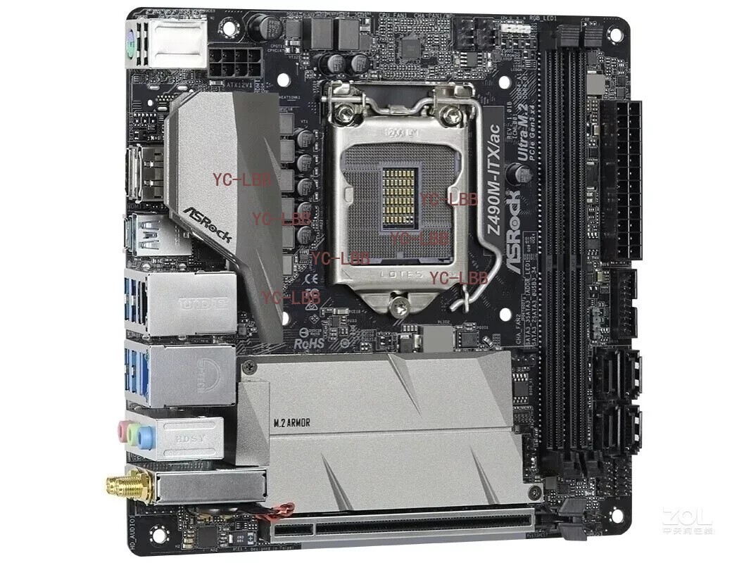 ASRock Z490M-ITX/ac LGA 1200 Intel Z490 SATA 6Gb/s Mini ITX Intel
