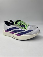 Adidas Adizero Evo SL White Purple Lime Burst JS4495 Men's 10.5