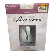 Worthington Sheer Caress Silky Sheer Pantyhose Control Top Queen Short Bone