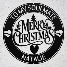 Personalized To My Soulmate Metal Art Christmas Gift for Her from Him Home Decor