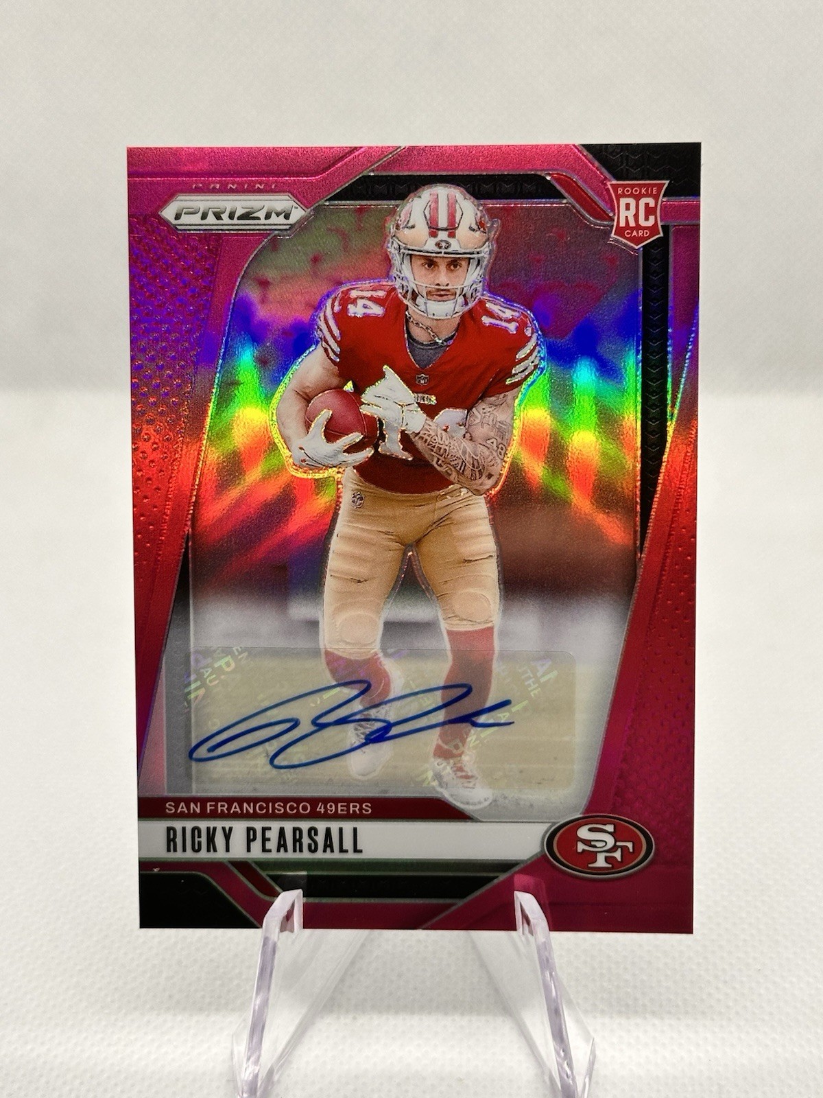 2024 PANINI PRIZM RICKY PEARSALL PINK RC AUTO Card #383 49ERS ROOKIE AUTO 🔥