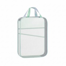 L-Shaped Mesh Document Bag, Transparent Fastener, Subject Divider, Exam Use