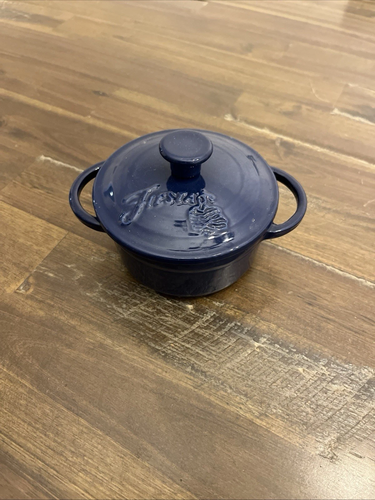 Fiesta Mini Enameled Cast Iron Dutch Oven 8 Oz. Baker Cobalt Blue