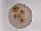 Vintage Glass - 3-Footed Flower Serving/Cake Plate