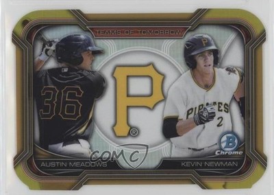 2015 Bowman Draft Gold Refractor 32/50 Kevin Newman Austin Meadows #TDC-17 2a9