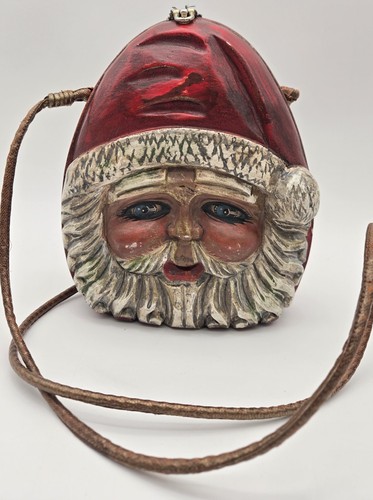 Timmy Woods Beverly Hills Handmade Wooden Santa Clause Purse
