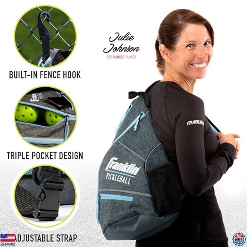Franklin Sports Pickleball Sling Backpack - Spacious Gear Bag for Paddles & More