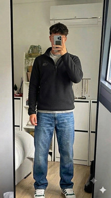 The North Face Herren Fleece Pullover 1/4 Zip Stehkragen Logo Blau Gr. XL