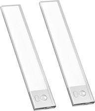 2-Pack Motion Sensor Under Cabinet Lights, 3 Colors Dimmable, 900mAh