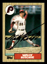 Wally Ritchie Philadelphia Phillies 1987 Topps Card #103T SIGNED w/COA