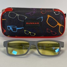 Gunnar Eyewear Cruz Kids Small Gray Frame blue light blocking w/ Case