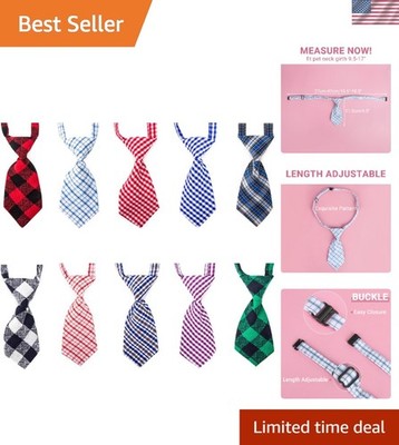 Small Neckties for Dogs, Dog Neck Bow Ties with Adjustable Collar, Pet Bowtie...