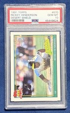 1991 Topps Desert Shield Rickey Henderson #670 PSA 10 Gem Mint, POP 36