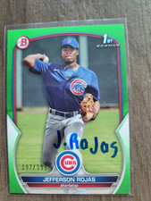 Jefferson Rojas Signed 2023 1st Bowman Baseball Card Cubs #BP-70 /399 Green