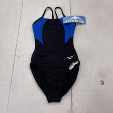 The Finals Swimsuit Girls 6 Black Blue One Piece Colorblock Athletic Lined