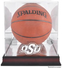 Oklahoma State Cowboys Antique Finish Basketball Display Case with Mirror Back
