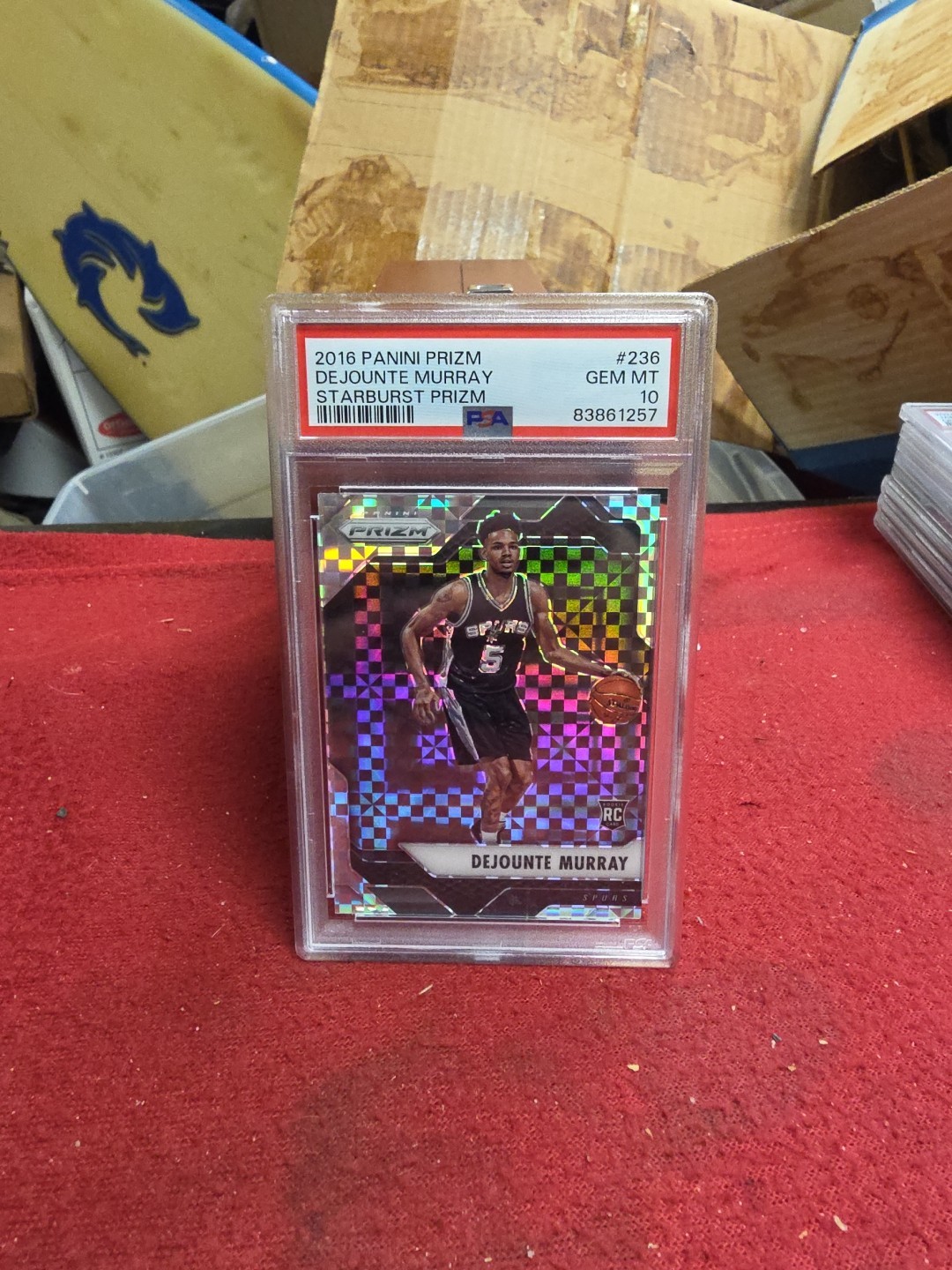 2016-17 Panini Prizm Dejounte Murray (RC) Rookie Starburst Prizm #236 PSA 10