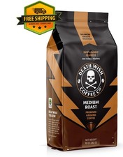 Death Wish Coffee, Medium Roast Ground Coffee, 10oz Bag