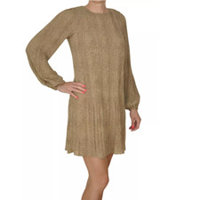 Michael Kors Georgette Reptile Print Chiffon Pleated Mini Dress Size XL