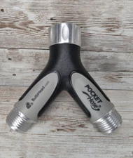 Pocket Hose Silver Bullet 2-Way Hose Splitter, Spigot Divider, w/Shut Off Valves