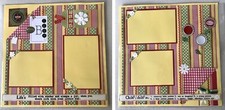 OOAK Premade Scrapbook Pages 2 12x12 BLOOM Handmade Layout