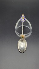 Levi & Salaman Sterling Enamel Honi Soit Qui Mal Y Pense Souvenir Spoon