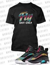 Fly Sh$t Only Graphic Sneaker Tee Shirt to Match J36 Tapestry Fly Big Tall Sm T