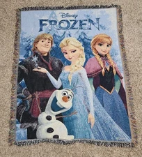 Disney Frozen Throw Blanket-Elsa-Anna-Olaf-Kristoff 60" X 48"